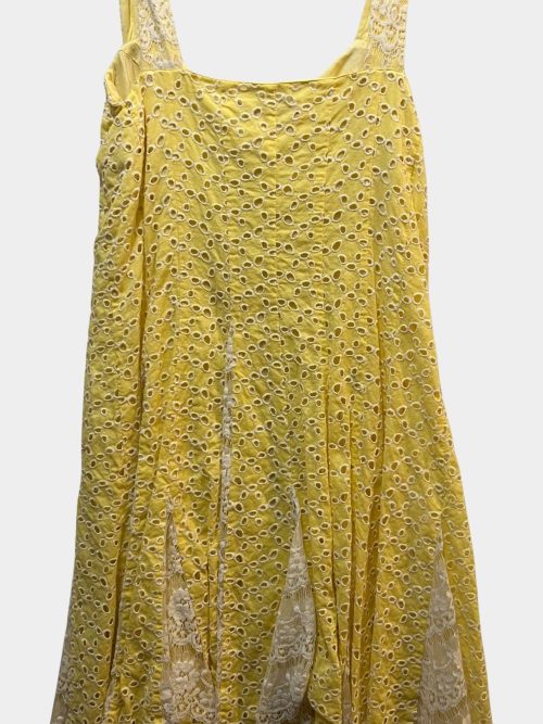 Vtg flare lace yellow sundress | RE:LUV