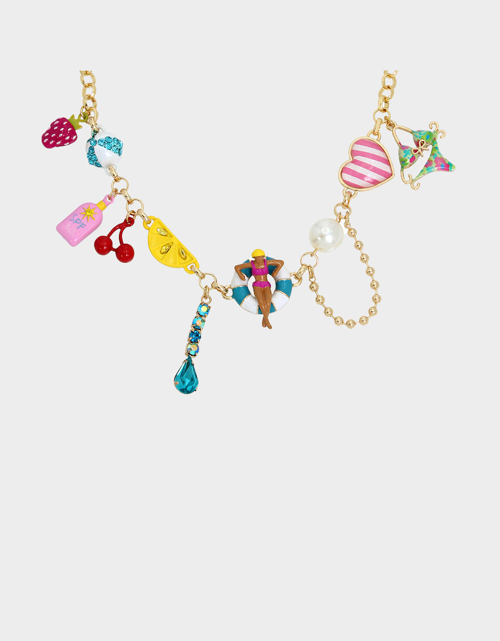 BETSEYS POOL PARTY CHARM FRONTAL NECKLACE MULTI - Image 3