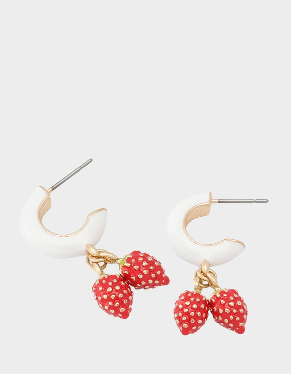 BETSEYS BACKYARD STRAWBERY HUGGIE EARRINGS RED - Image 2