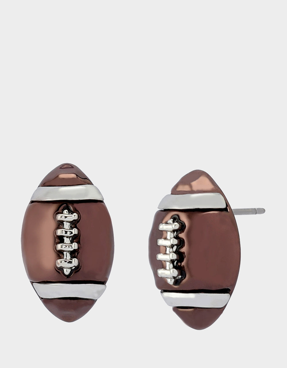 FOOTBALL STUD EARRING BROWN