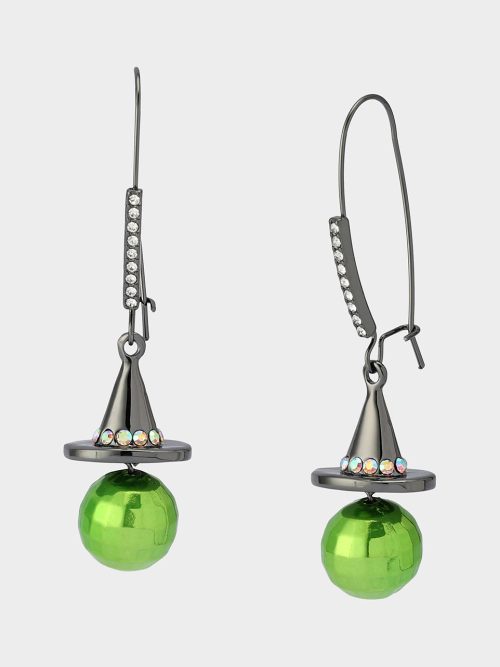 DISCO WITCH HAT DROP EARRING GREEN