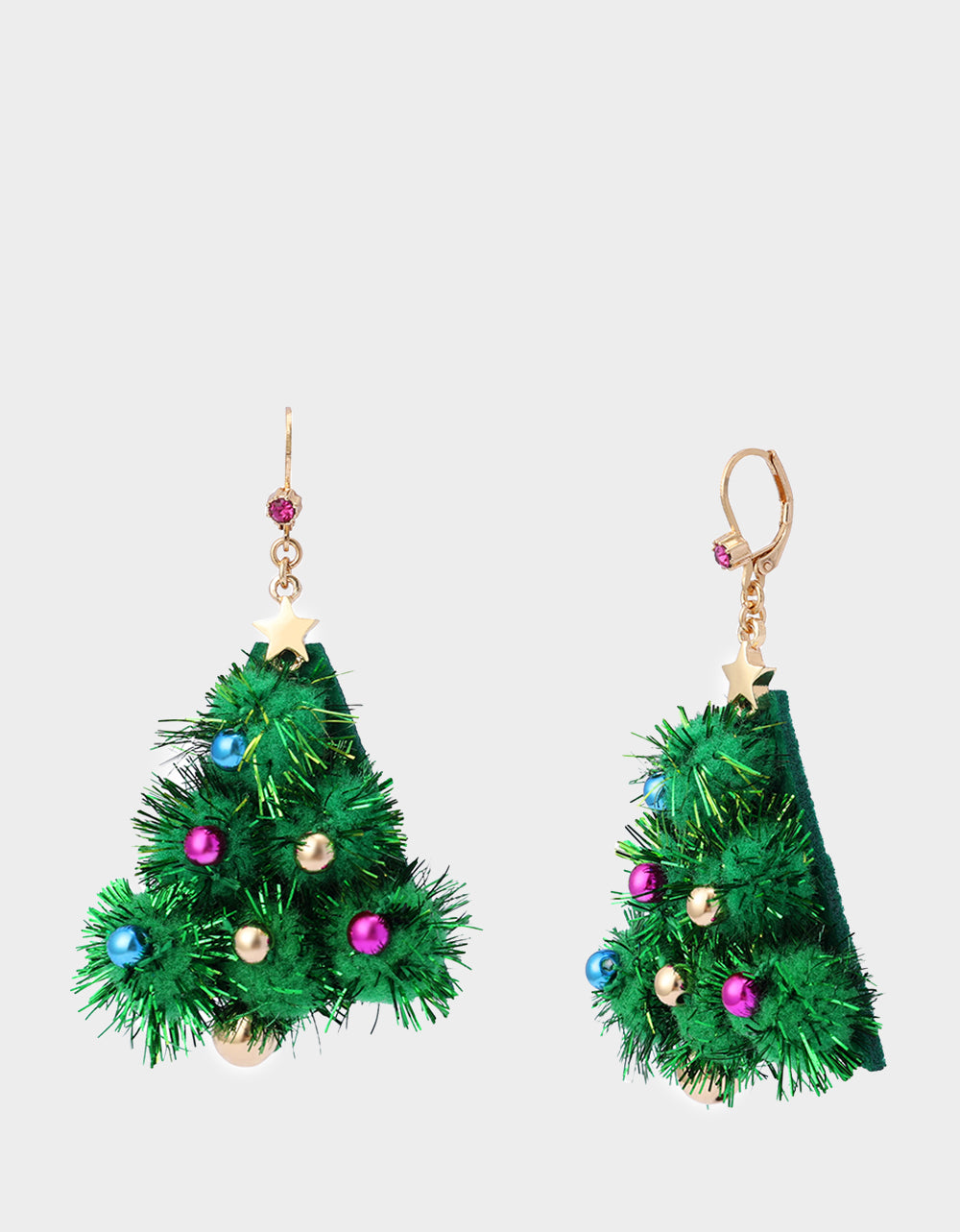 PLUSH TREE DROP EARRINGS FIR GREEN