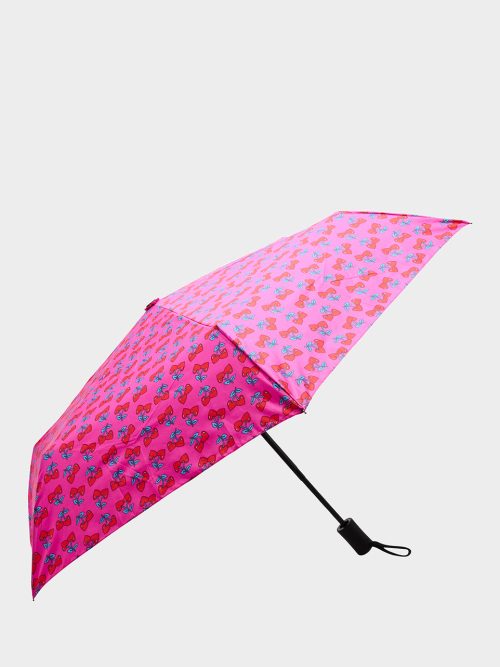 BETSEY'S CHERRY HEART PRINT UMBRELLA PINK MULTI