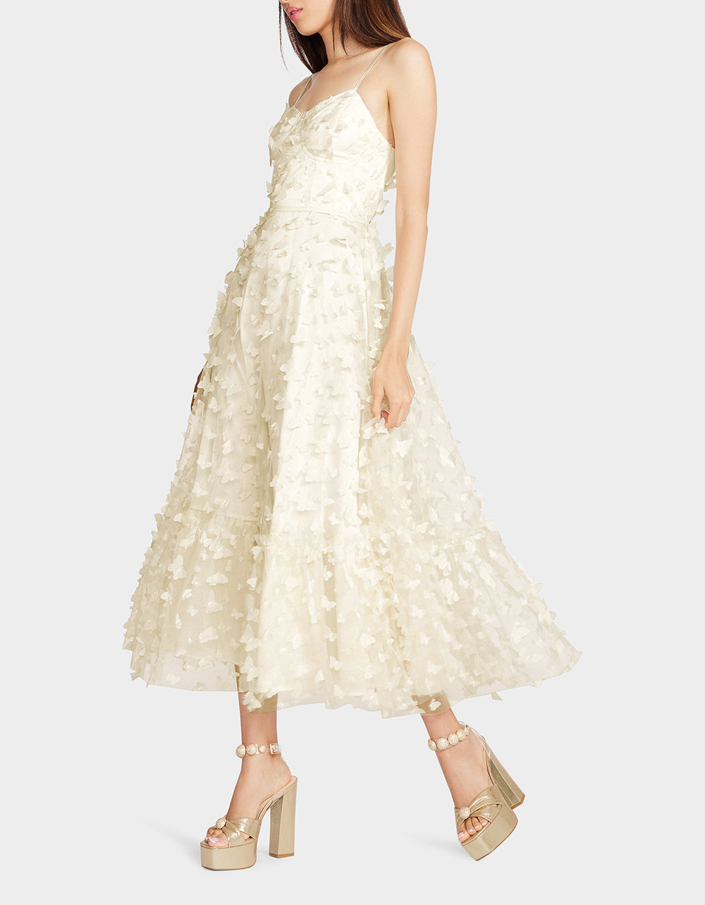 BETSEYS BUTTERFLY MAXI DRESS CREAM - Image 7