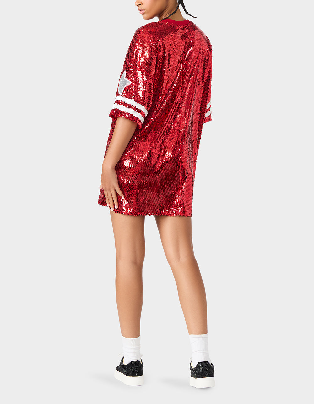 GAME DAY JERSEY SEQUIN DRESS RED - Image 4