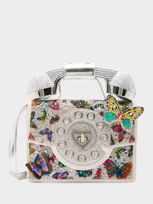 KITSCH BUTTERFLY PHONE BAG SILVER/MULTI