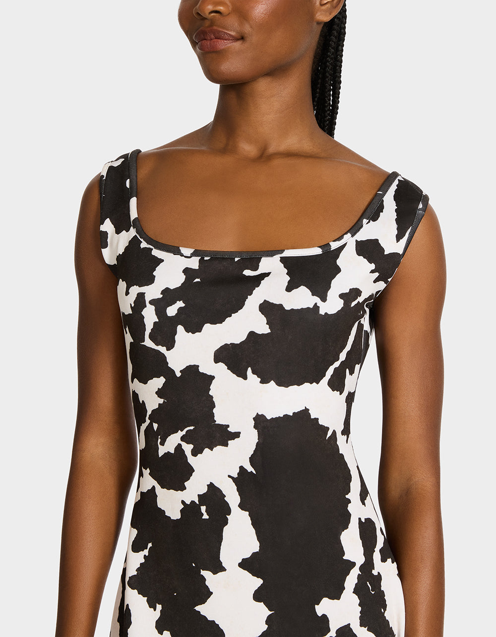 BETSEY COW PRINT DRESS BLACK/WHITE - Image 3