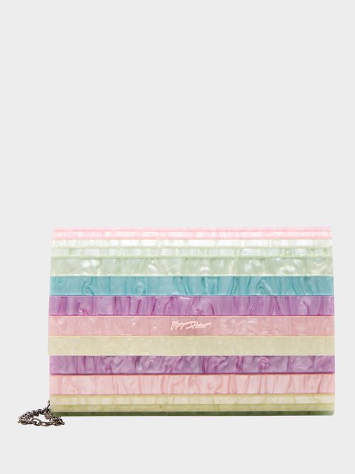 STRIP STRIP HOORAY CLUTCH PASTEL