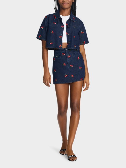 CHERRY ON TOP SKIRT DENIM