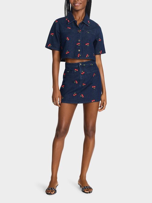 CHERRY ON TOP SHIRT DENIM