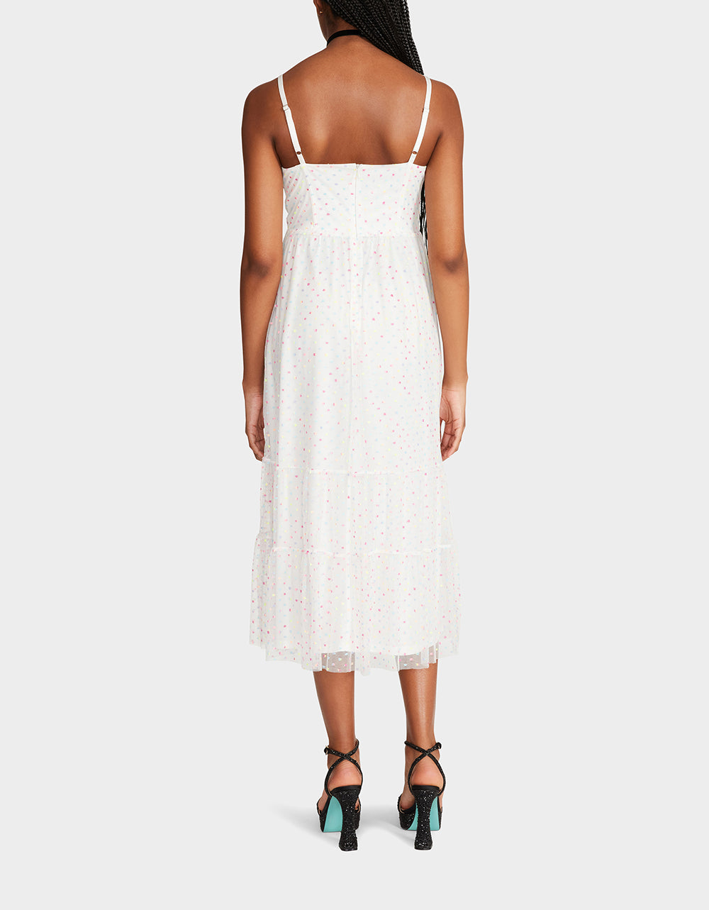 GARDEN VIBES CORSET MIDI DRESS WHITE MULTI - Image 3