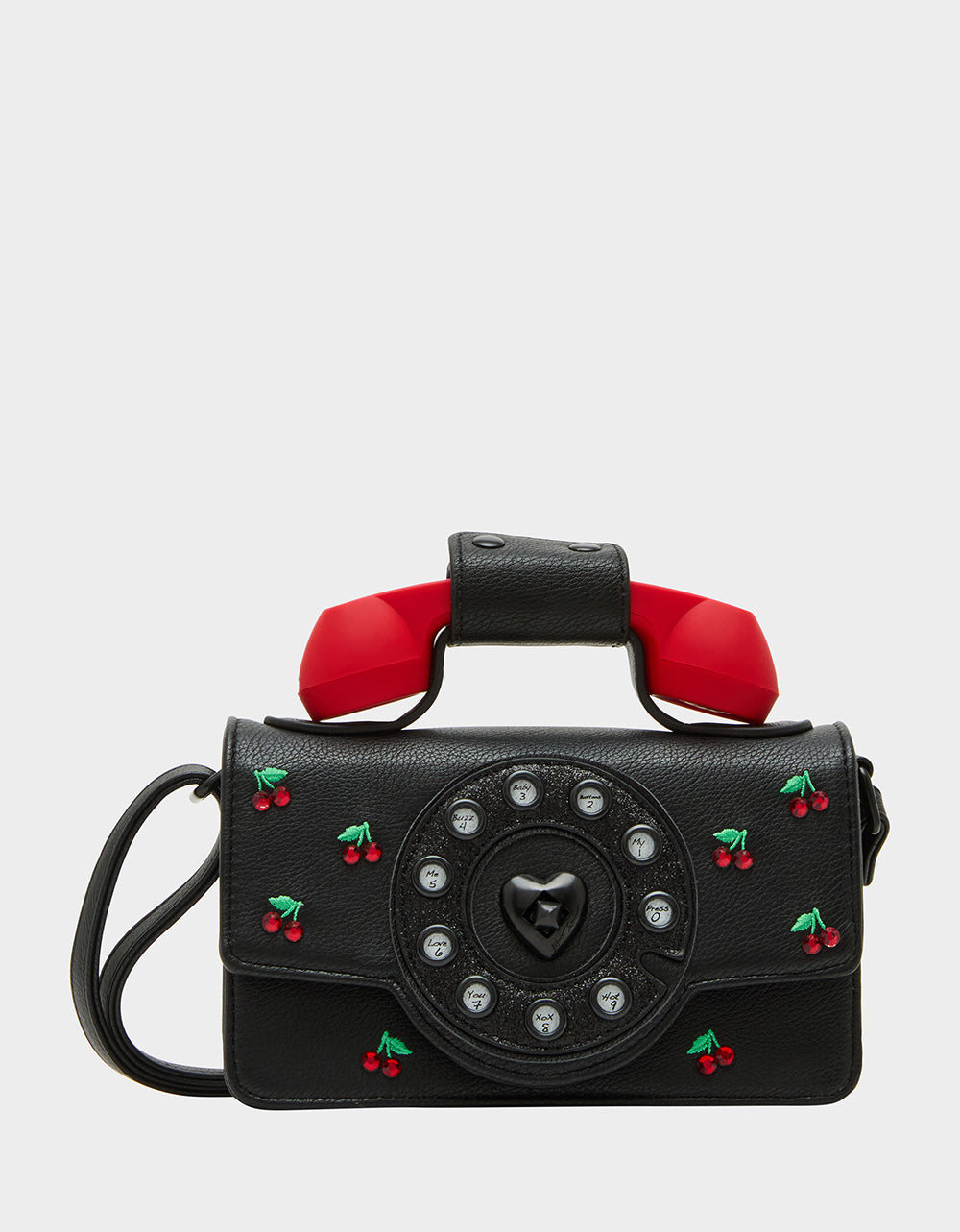 KITSCH CHERRY MINI PHONE BAG RED BLACK | RE:LUV
