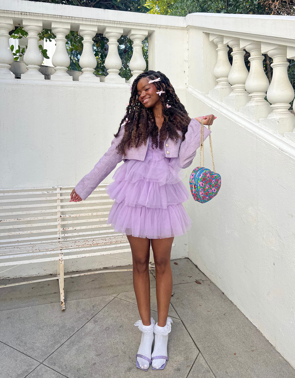 BETSEYS TIERED TULLE DRESS LAVENDER | RE:LUV - Image 2