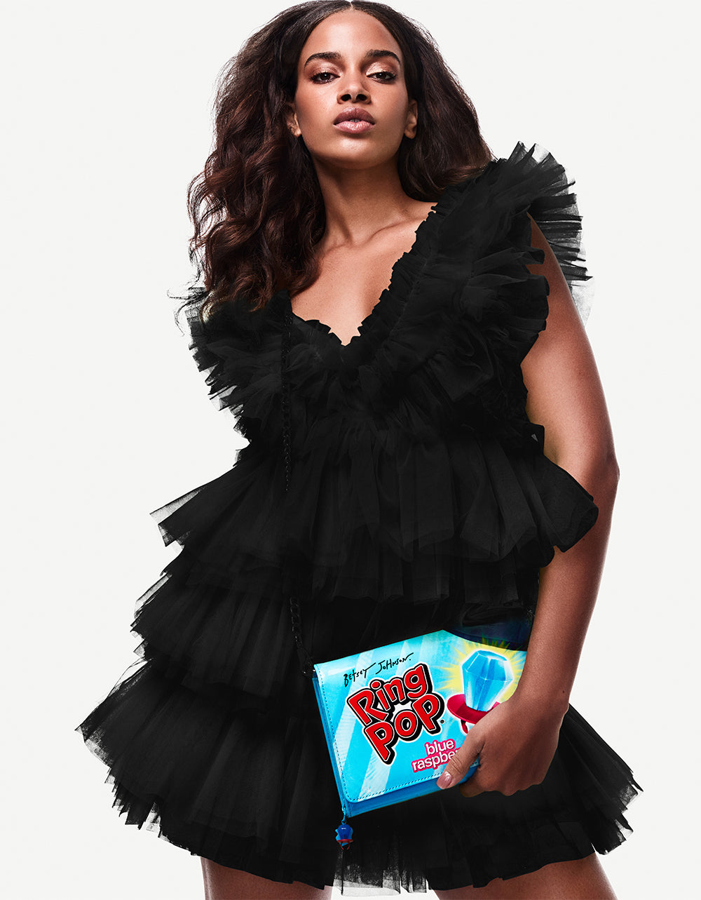 BETSEYS TIERED TULLE DRESS BLACK - Image 2